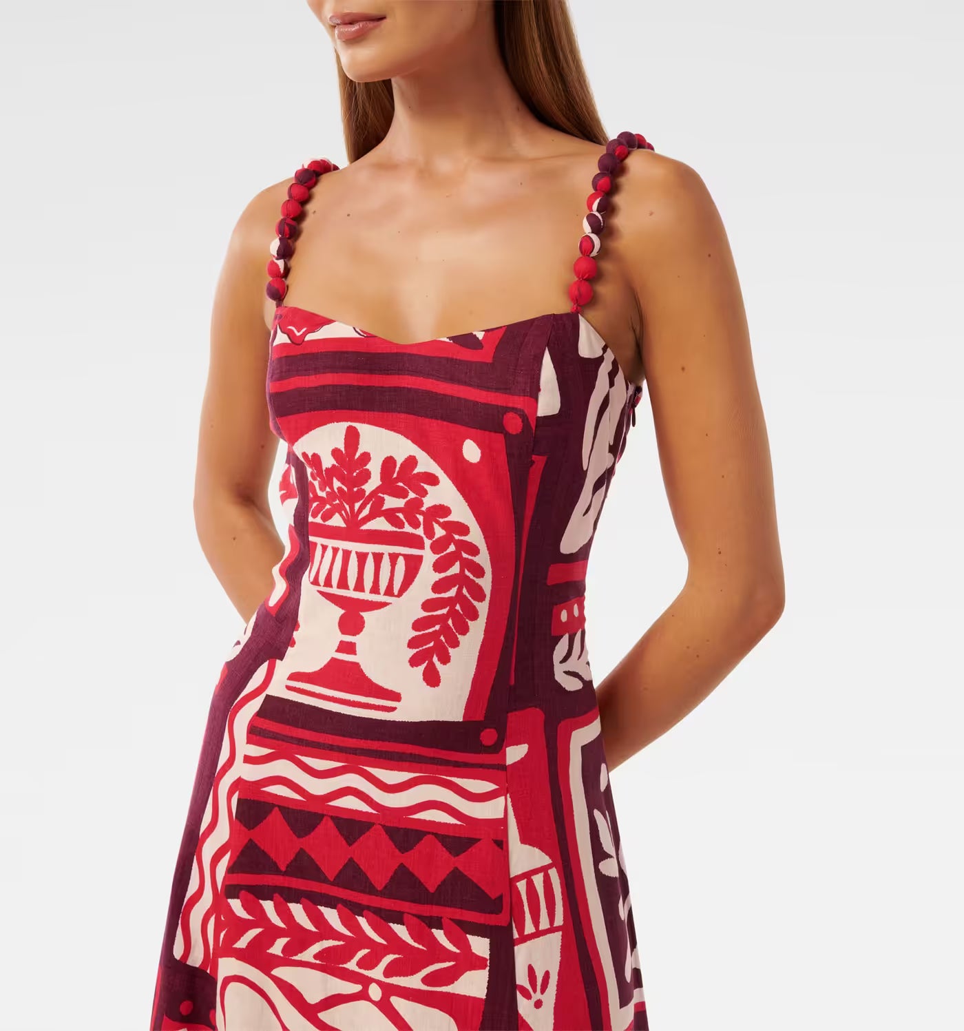 Simona Square Neck Midi Dress
