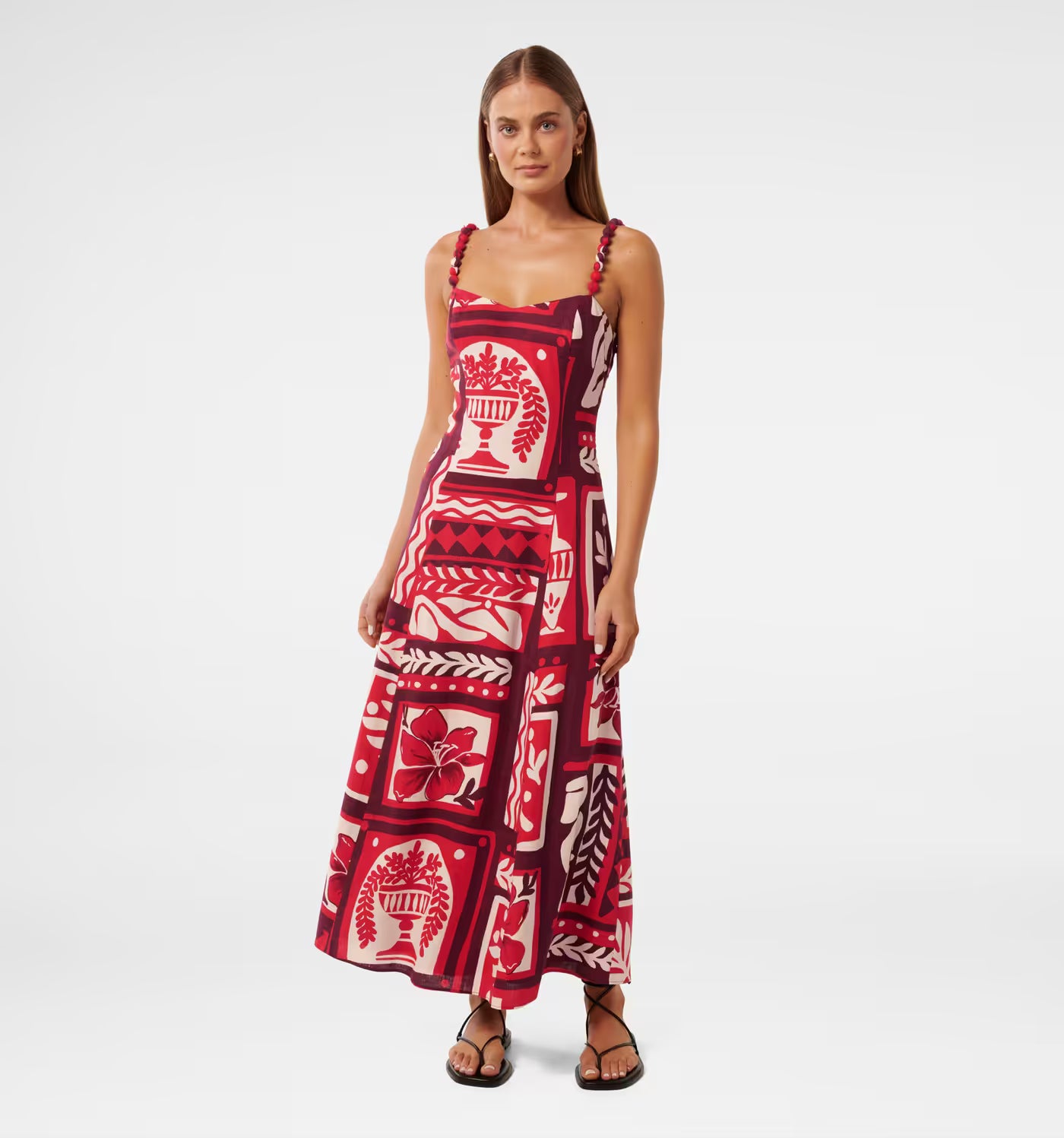 Simona Square Neck Midi Dress
